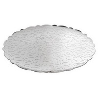 photo Alessi-Dressed Round tray in polished 18/10 stainless steel with relief decoration 1
